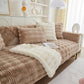 Soft Thick Faux Fur Sofa Cover Stripe Fluffy Fuzzy Non-Slip Washable Couch Covers