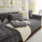 Soft Thick Faux Fur Sofa Cover Stripe Fluffy Fuzzy Non-Slip Washable Couch Covers