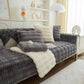 Soft Thick Faux Fur Sofa Cover Stripe Fluffy Fuzzy Non-Slip Washable Couch Covers