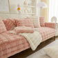 Soft Thick Faux Fur Sofa Cover Stripe Fluffy Fuzzy Non-Slip Washable Couch Covers