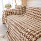 Luxury Plush Universal Couch Cover Blanket, Washable Couch Protector Houndstooth Sofa Covers