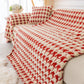 Luxury Plush Universal Couch Cover Blanket, Washable Couch Protector Houndstooth Sofa Covers