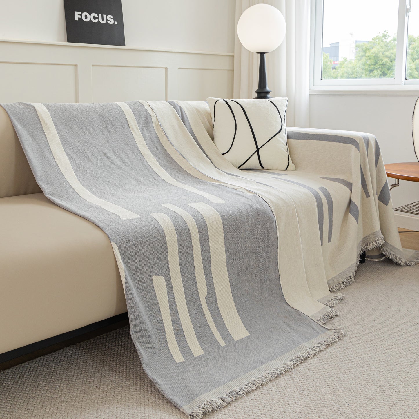 Soft Cozy Chenille Throw Cover for Couch with Tassel Accents, Dustproof Soft Throws for Sofa