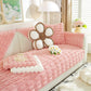 Bamboo-Style Sofa Towel, Faux Rabbit Fur Thickened Non-slip Seat Cushion Covers