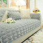 Bamboo-Style Sofa Towel, Faux Rabbit Fur Thickened Non-slip Seat Cushion Covers