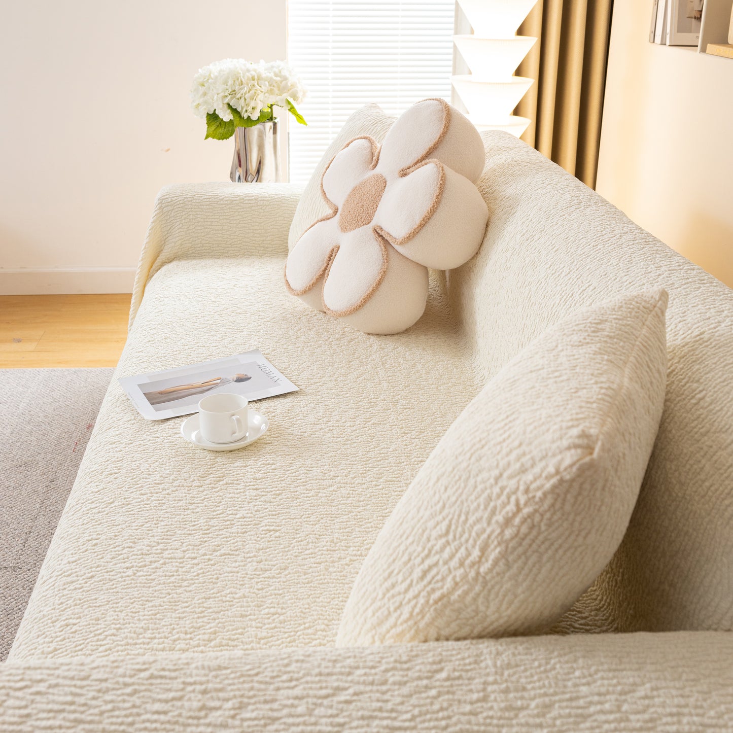 Thick Plush Warm Sofa Cover Blanket, L-Shape Sectional Couch Cover for Dogs Cats Furniture Protector