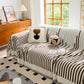 Boho Stripe Sectional Couch Cover Soft Chenille Sofa Slipcovers Blanket on The Sofa for Living Room