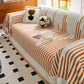 Boho Stripe Sectional Couch Cover Soft Chenille Sofa Slipcovers Blanket on The Sofa for Living Room