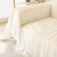 Soft Warm Flannel Couch Cover Throw Blanket with French Flounce, Beautiful Furniture Throws for Sofas