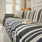 Chenille Vertical Stripe Jacquard Throw Sofa Cover, Soft Thick Machine Washable Couch Cover Blanket