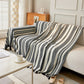 Chenille Vertical Stripe Jacquard Throw Sofa Cover, Soft Thick Machine Washable Couch Cover Blanket