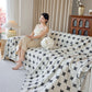 Geometric Jacquard Plush Warm Sofa Couch Cover Coral Fleece Throw Blanket for Couch