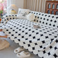 Geometric Jacquard Plush Warm Sofa Couch Cover Coral Fleece Throw Blanket for Couch