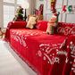 Merry Christmas Cozy Chenille Couch Cover Blanket, Non Slip Sofa Cover, Furniture Covers for Pets