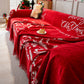 Merry Christmas Cozy Chenille Couch Cover Blanket, Non Slip Sofa Cover, Furniture Covers for Pets