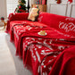 Merry Christmas Cozy Chenille Couch Cover Blanket, Non Slip Sofa Cover, Furniture Covers for Pets