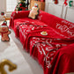 Merry Christmas Cozy Chenille Couch Cover Blanket, Non Slip Sofa Cover, Furniture Covers for Pets