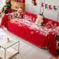 Merry Christmas Cozy Chenille Couch Cover Blanket, Non Slip Sofa Cover, Furniture Covers for Pets