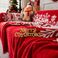 Merry Christmas Cozy Chenille Couch Cover Blanket, Non Slip Sofa Cover, Furniture Covers for Pets