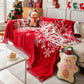 Merry Christmas Cozy Chenille Couch Cover Blanket, Non Slip Sofa Cover, Furniture Covers for Pets