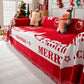 Merry Christmas Cozy Chenille Couch Cover Blanket, Non Slip Sofa Cover, Furniture Covers for Pets