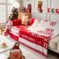 Merry Christmas Cozy Chenille Couch Cover Blanket, Non Slip Sofa Cover, Furniture Covers for Pets