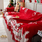 Merry Christmas Cozy Chenille Couch Cover Blanket, Non Slip Sofa Cover, Furniture Covers for Pets