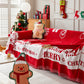 Merry Christmas Cozy Chenille Couch Cover Blanket, Non Slip Sofa Cover, Furniture Covers for Pets