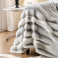 Extra Large Faux Fur Gradient Couch Cover Blanket: Plush, Fluffy, Warmth, Perfect Throw on the Sofa