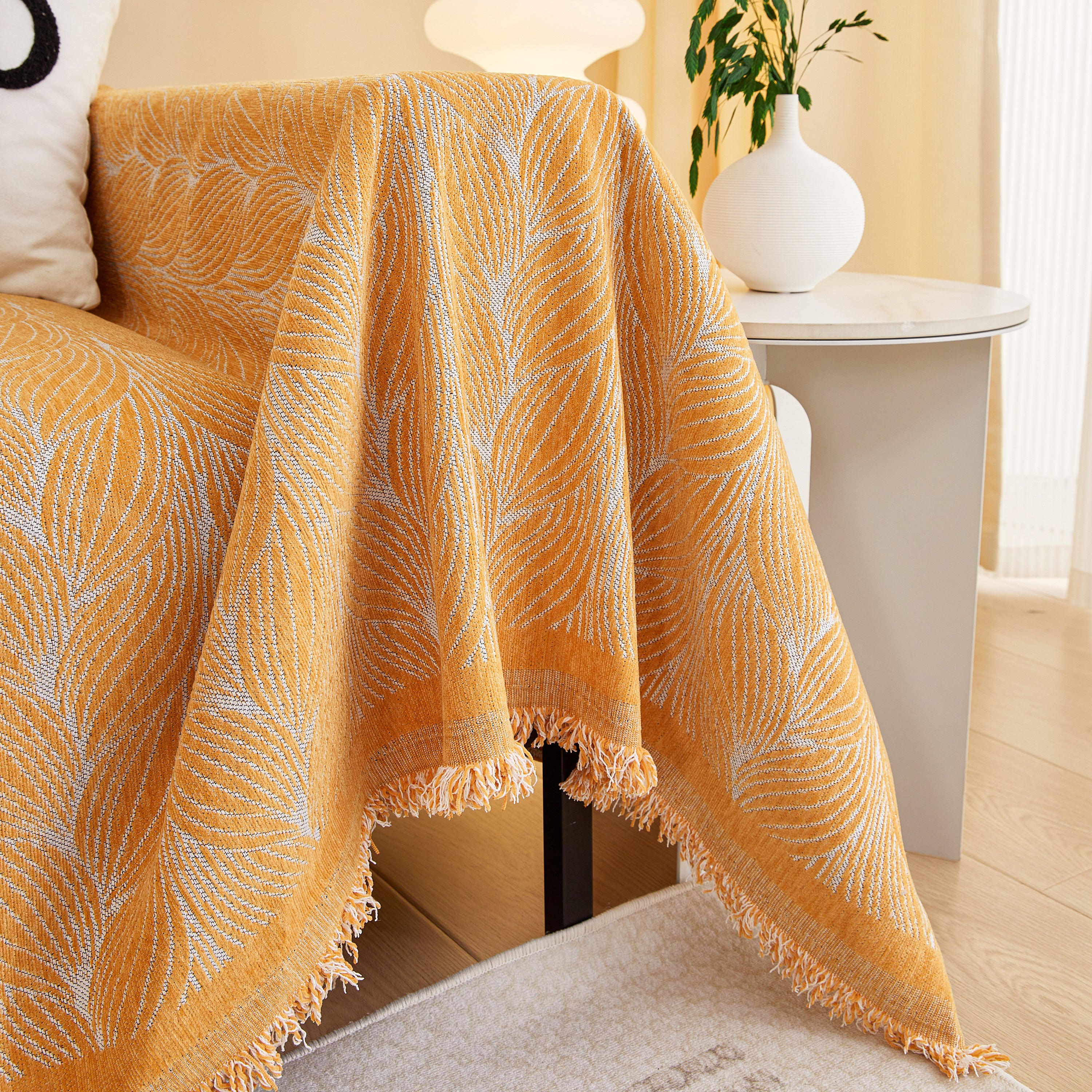 Orange discount chenille throw