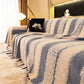 Thickened Coral Fleece Sofa Throw Cover Slipcover Warm Jacquard Cozy Couch Cover Blankets