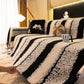 Thickened Coral Fleece Sofa Throw Cover Slipcover Warm Jacquard Cozy Couch Cover Blankets