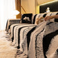 Thickened Coral Fleece Sofa Throw Cover Slipcover Warm Jacquard Cozy Couch Cover Blankets