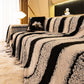 Thickened Coral Fleece Sofa Throw Cover Slipcover Warm Jacquard Cozy Couch Cover Blankets