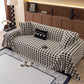 Jacquard Fleece Houndstooth Warm Cozy Couch Cover Blanket Decorative Throws for Sofas