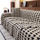 Jacquard Fleece Houndstooth Warm Cozy Couch Cover Blanket Decorative Throws for Sofas