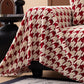 Jacquard Fleece Houndstooth Warm Cozy Couch Cover Blanket Decorative Throws for Sofas