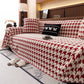 Jacquard Fleece Houndstooth Warm Cozy Couch Cover Blanket Decorative Throws for Sofas