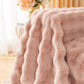 Super Soft Fluffy Faux Rabbit Fur Sofa Throw Blanket, Couch Cover Blanket for Couches Living Room Furniture Throw