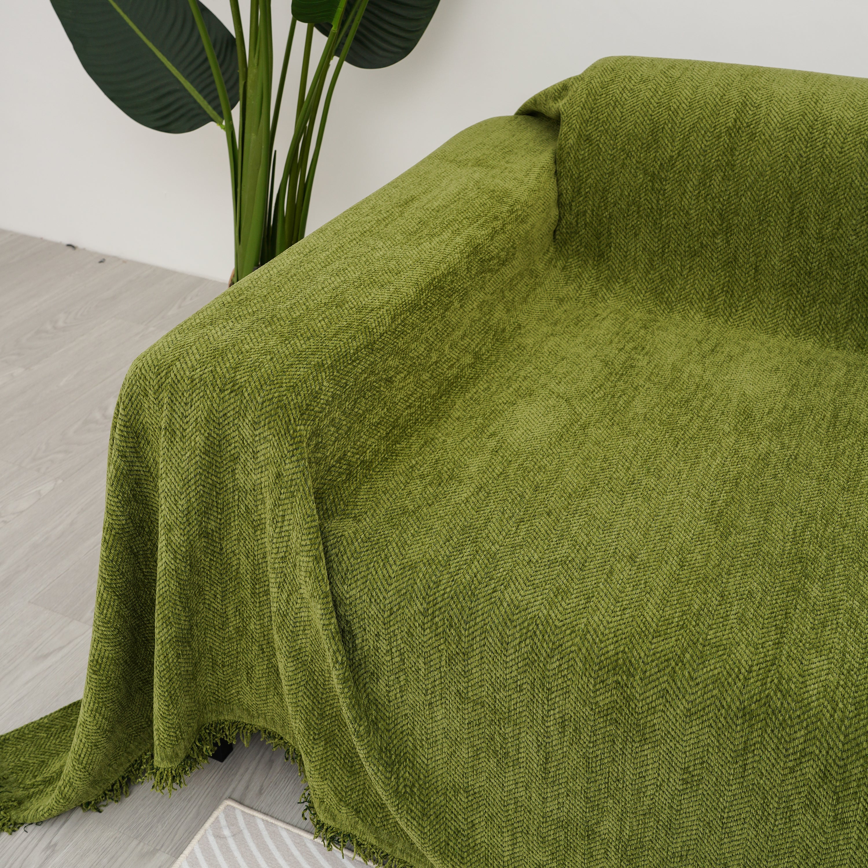 Green throws best sale for sofa