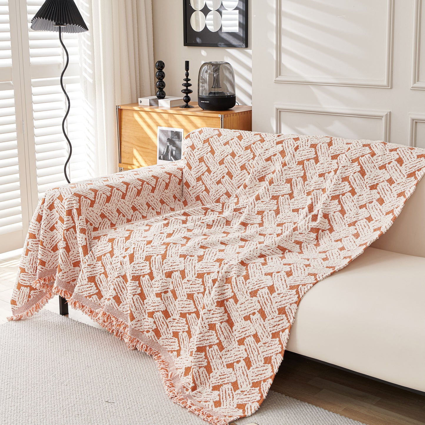 Oversized Reversible Couch Covers Sheet Blanket, L-Shape U-Shaped Sectional Protector for Cats Dogs