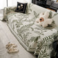 Modern Minimalist Chenille Willow Leaf Pattern Couch Cover Blanket, Luxurious Blankets for The Sofa