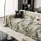 Modern Minimalist Chenille Willow Leaf Pattern Couch Cover Blanket, Luxurious Blankets for The Sofa