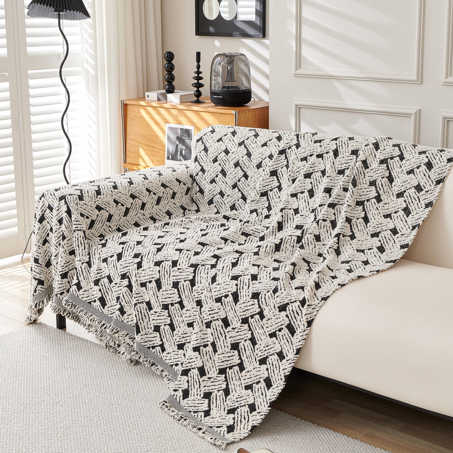 Oversized Reversible Couch Covers Sheet Blanket, L-Shape U-Shaped Sectional Protector for Cats Dogs