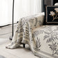 Modern Minimalist Chenille Willow Leaf Pattern Couch Cover Blanket, Luxurious Blankets for The Sofa