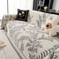 Modern Minimalist Chenille Willow Leaf Pattern Couch Cover Blanket, Luxurious Blankets for The Sofa