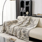 Modern Minimalist Chenille Willow Leaf Pattern Couch Cover Blanket, Luxurious Blankets for The Sofa