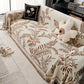 Modern Minimalist Chenille Willow Leaf Pattern Couch Cover Blanket, Luxurious Blankets for The Sofa