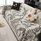 Modern Minimalist Chenille Willow Leaf Pattern Couch Cover Blanket, Luxurious Blankets for The Sofa