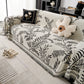 Modern Minimalist Chenille Willow Leaf Pattern Couch Cover Blanket, Luxurious Blankets for The Sofa